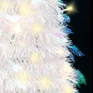 Изскачаща изкуствена коледна елха 200 LED светлини бяла 210 см