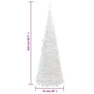 Изскачаща изкуствена коледна елха 200 LED светлини бяла 210 см