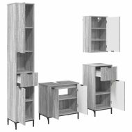 Комплект мебели за баня Сив Сонома Инженерно дърво, Метал