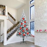 Комплект коледни топки XXL 4 pcs Червено Пластмаса