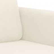 Комплект дивани от 3 части, кремав, кадифе