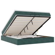 Османска легло с матраци, тъмнозелено, 200x200 см, кадифе