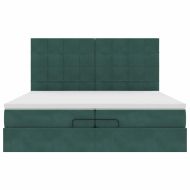 Османска легло с матраци, тъмнозелено, 200x200 см, кадифе