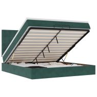 Османска легло с матраци, тъмнозелено, 200x200 см, кадифе