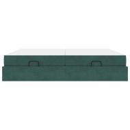 Рамка за легло с матрак с матрак 2 pcs Зелен Кадифе