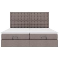 Османска легло с матраци, таупе, 160x200 см, плат