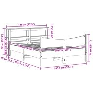 Рамка за легло с табла, 140x190 см, масивно дърво