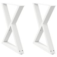 Крака за трапезна маса, 2 бр., бели, 70 x (72-73,3) см, стомана