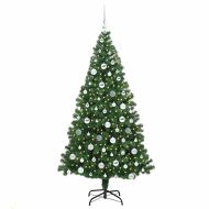 С изкуствено коледно дърво с 300 LED светодиода Зелен 180 cm