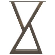 Крака за трапезарна маса, 2 бр., естествена стомана, 50 x (72-73,3) см, стомана