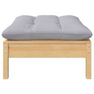 Градински лаундж комплект сиви възглавници 5 части бор масив