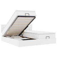 Османска легло с матраци, бяло, 180x200 см, изкуствена кожа