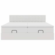 Османска легло с матраци, бяло, 180x200 см, изкуствена кожа