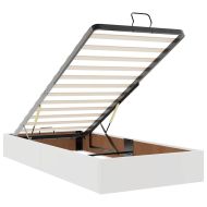 Османска легло с матраци, бяло, 180x200 см, изкуствена кожа