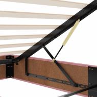 Османска легло с матраци и LED, розово, 200x200 см, кадифе