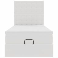 Османска легло с матрак, бяло, 90x200 см, изкуствена кожа