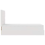 Османска легло с матрак, бяло, 90x200 см, изкуствена кожа