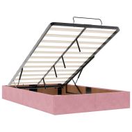 Османска легло с матраци, розово, 120x190 см, кадифе