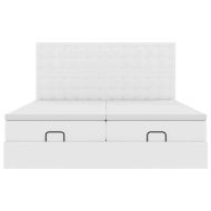 Османска легло с матраци, чисто бяло, 180x200см изкуствена кожа