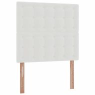 Османска легло с матрак&LED, бяло, 90x200 см, изкуствена кожа