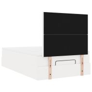 Османска легло с матрак&LED, бяло, 120x190 см, изкуствена кожа