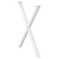 Крака за трапезна маса, X-образни, 2 бр., бели, 80x(72-73) см, стомана