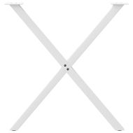 Крака за трапезна маса, X-образни, 2 бр., бели, 80x(72-73) см, стомана
