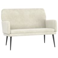 Пейка, кремава, 108x79x79 см, кадифе