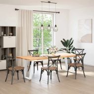 Крака за трапезарна маса, U-образни, 2 бр., бели, 50 x (72-73) см, стомана