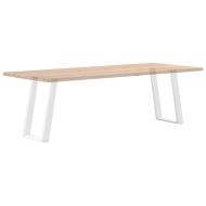 Крака за трапезарна маса, U-образни, 2 бр., бели, 50 x (72-73) см, стомана