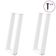 Крака за конзолна маса, U-образни, 2 бр., бели, 38 x (72-73) см, стомана