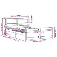 Рамка за легло с табла, 140x190 см, масивно дърво