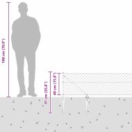 Стълб за ограда. Сребрист 10 x 0,4 м (60 x 60 мм мрежа) Стомана