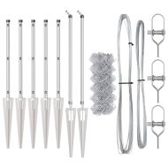 Стълб за ограда. Сребрист 10 x 0,6 м (60 x 60 мм мрежа) Стомана