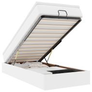 Османска легло с матрак, бяло, 100x200 см, изкуствена кожа