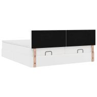 Османска легло с матраци&LED, бяло, 200x200 см, изкуствена кожа