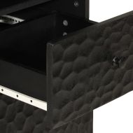 Шкаф за баня, черен, 38x33x160 см, масивно мангово дърво