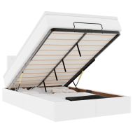 Османска легло с матрак, бяло, 120x200 см, изкуствена кожа