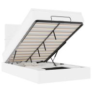 Османска легло с матрак, бяло, 120x200 см, изкуствена кожа