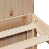 Легло с етажерка за книги, без матрак, 140x200 см, бор масив