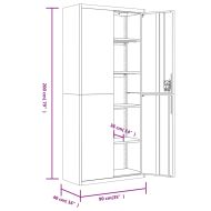 Шкаф за папки светлосив 90x40x200 см стомана