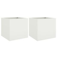 Кашпи, 2 бр, бели, 49x47x46 см, стомана