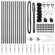 Стълб за ограда. Сив 25 x 0,4 м (мрежа 60 x 60 мм)