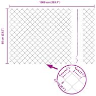 Стълб за ограда. Сребрист 10 x 0,6 м (мрежа 40 x 40 мм) Стомана