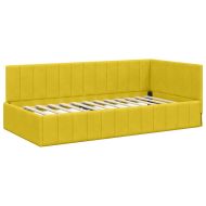Ъглова рамка за легло с матрак с матрак 2 pcs Жълто Кадифе