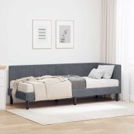 Ъглова рамка за легло с матрак с матрак 2 pcs Сив Кадифе