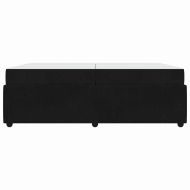 Рамка за легло с матрак Черно 200 x 200 cm текстил