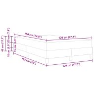 Легло с пружинирана основа Тъмен сив 120 x 190 cm текстил