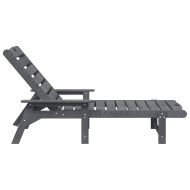 Шезлонг Светлосиво 195,5 x 53 x 98,5 см HDPE