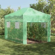 Оранжерия с поп-ъп рамка Зелен 280 x 410 x 315 см Желязо